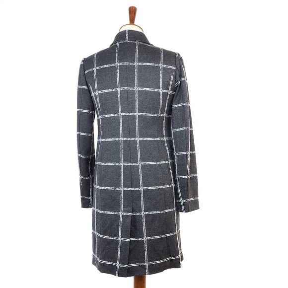 Cato Gray Windowpane Plaid Long Length Blazer Jacket XS - Picture 4 of 7
